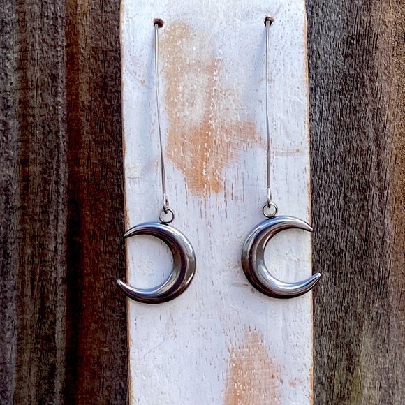 Moon Goddess Heavy Stainless Steel Earrings - Picture 11 of 12